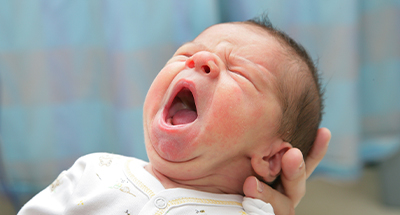 Baby yawning