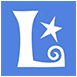 Lorestry logo: Blue background with a white capital letter "L" and a white star.