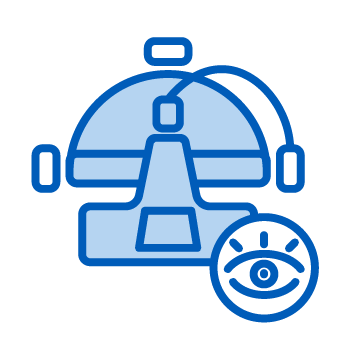 Icon of an indirect light used by ophthalmologists/optometrists.