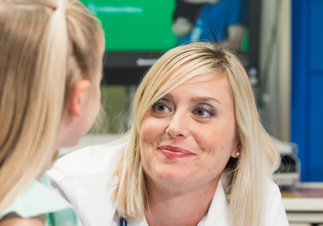 A nurse in the Infectious Disease Clinic at Children's Mercy.