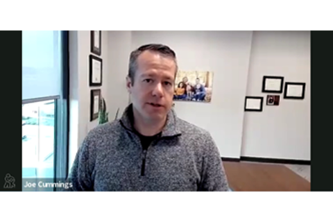 A still of Joe Cummings from his PGC message video.