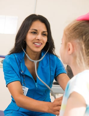 Nurse Luz with patient 