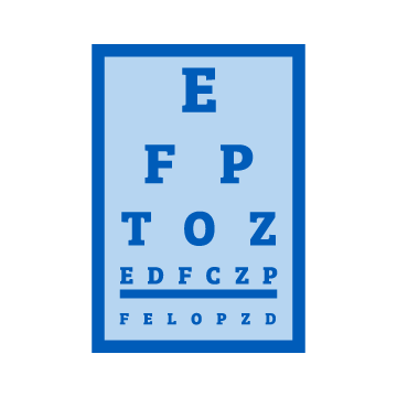 Icon of visual acuity test.