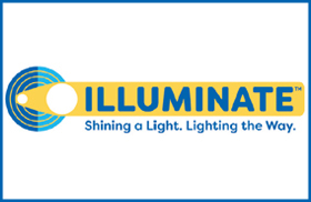 Illuminate logo with words that read: Shining a Light. Lighting the Way.