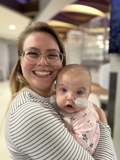 Wrenley with CICU Staff Nurse Kathryn Slagle.