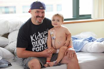 Jack and Dad Geoff when they did kidney transplant which was featured on Inside Pediatrics