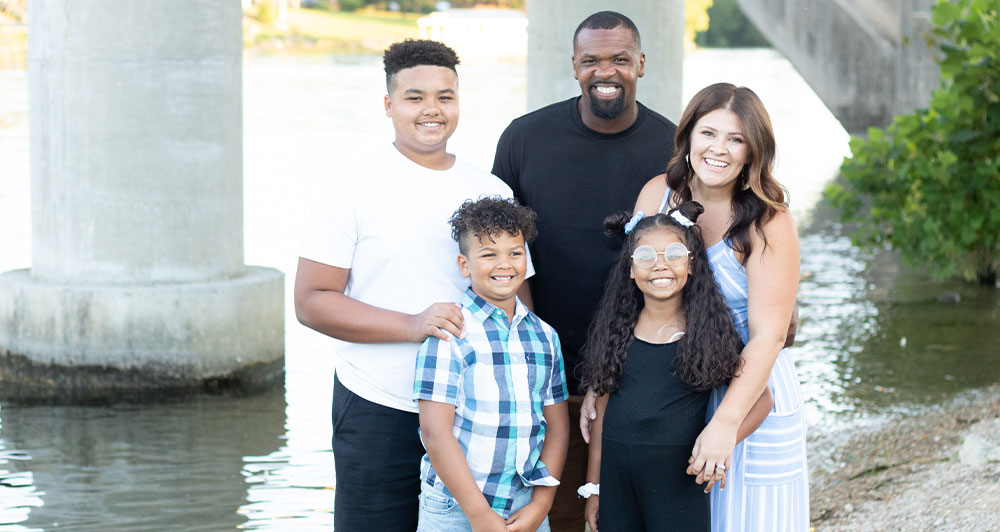 Tristyn with family (mother, dad and two brothers)