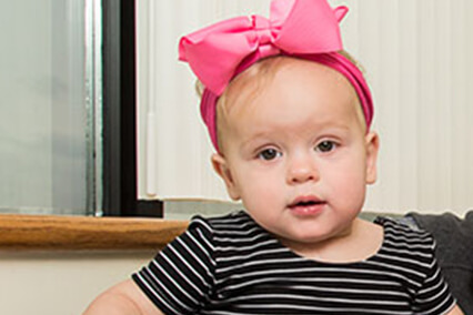 A child receives care in the Fetal Cardiac Clinic at Children's Mercy.