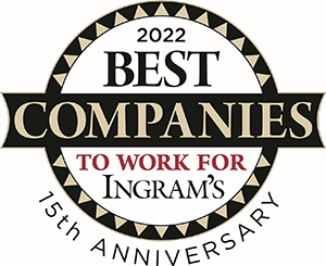 Ingram's badge that reads, "2022 best companies to work for Ingram's 15th anniversary."