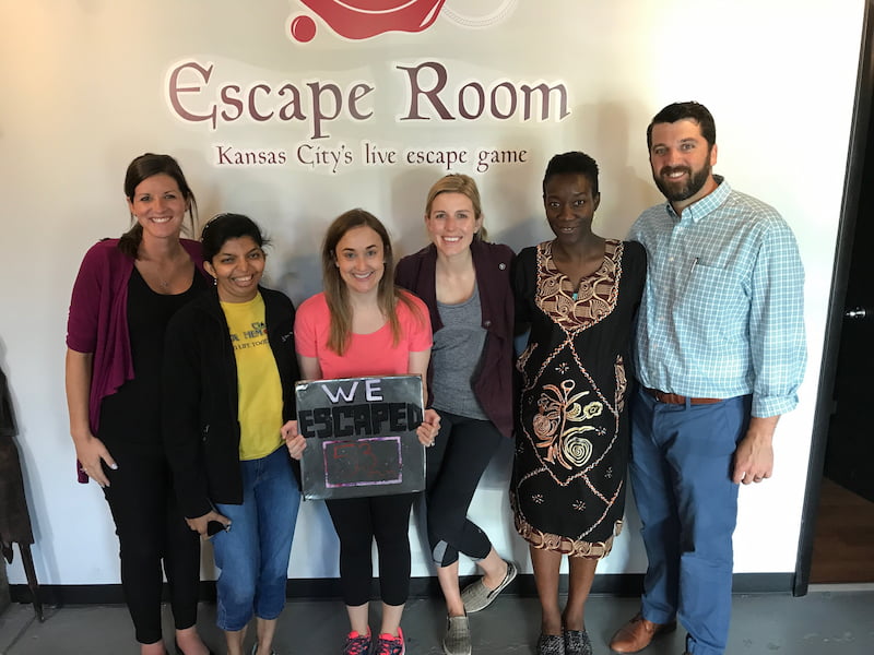 Children's Mercy Hematology/Oncology fellows at an escape room.