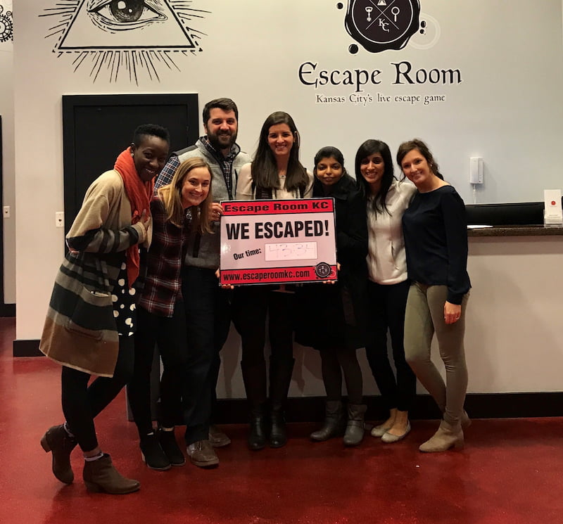 Children's Mercy Hematology/Oncology fellows at an escape room.